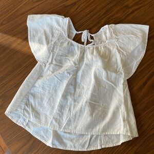 Old Navy White Flutter Sleeve Blouse